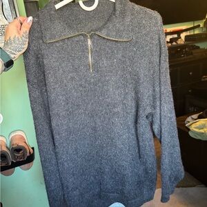 Gray Half-Zip Sweater